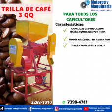 TRILLA PARA CAFÉ DE 3 QUINTALES POR HORA CON MOTOR GASOLINA DE 7 HP