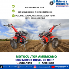 MOTOCULTOR CON MOTOR DIESEL DE 10 HP AMERICANO