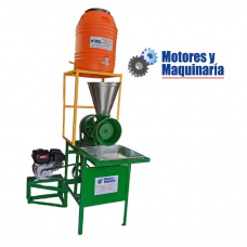 MOLINO DE NIXTAMAL TIPO TRANSMISIÓN DE 1 TOLVA  CON MOTOR GASOLINA 7 HP