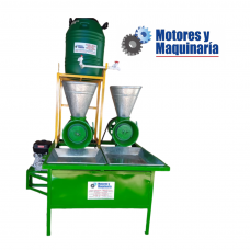 MOLINO DE NIXTAMAL TIPO TRANSMISIÓN DE 2 TOLVAS  CON MOTOR GASOLINA 9 HP